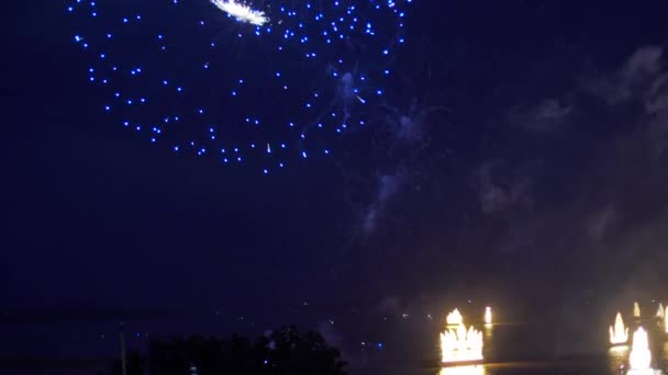 Fireworks Riverside Water Festival Phnom Penh Cambodia — Stockvideo