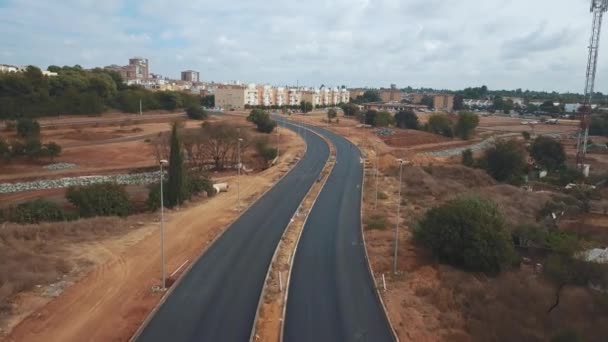 Вид Воздуха Строительство Новой Автомагистрали — стоковое видео