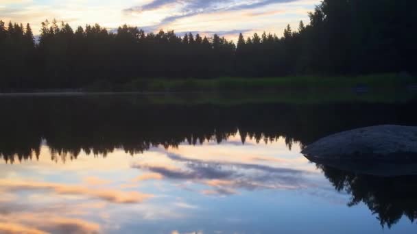 Sunrise Reflected Water Scandinavia — Stockvideo