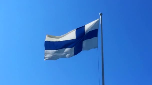 Flag Finland Clear Blue Sky — Video