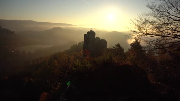 Beautiful View Amazing Bastei National Park Saxon Switzerland — Video