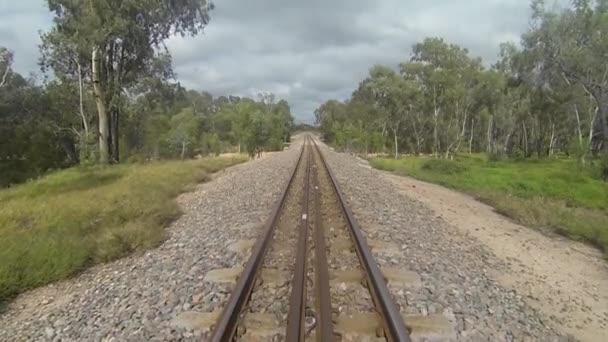 Outback Railway Line Pan — Stock video