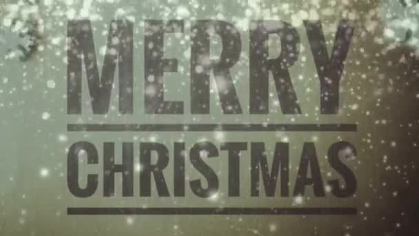 Cinemagraph Christmas Concept Merry Christmas Text Endless Looping Snowfall — Stock video