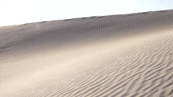 Ultra Slow Motion Panning Shot Sand Patterns Mesquite Flat Sand — Vídeo de Stock