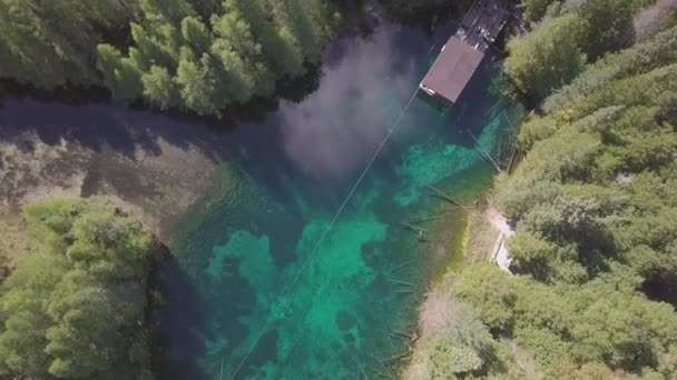 Aerial Drone Shot Crystal Blue Water Kitch Iti Kipi Big — Vídeo de Stock