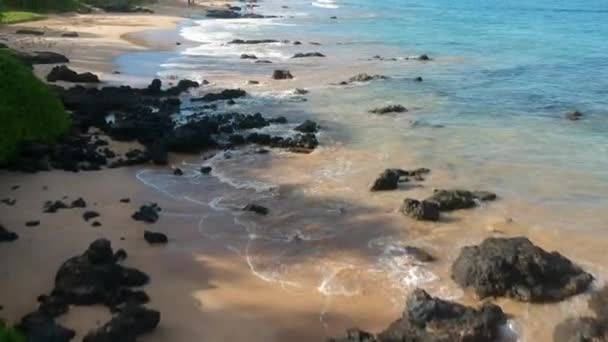 Aerial Footage Kamaole Iii Beach Morning Maui Hawaii — Stock Video