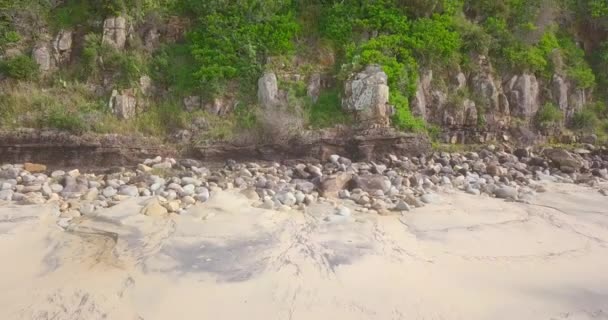 Spectacular Aerial Morning Flight Beach Wild Colorful Ocean Australia — Vídeo de Stock