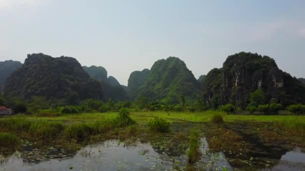 Panorama View Phong Nha Kebang Vietman Houndrets Mountains Coming Straight — Stok video