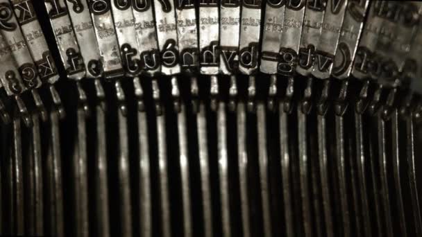 Close Shot Letters Old Typewriter — Stok video