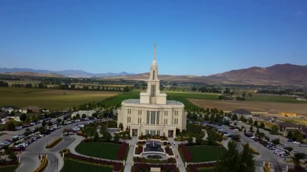 Aerial View Church Jesus Christ Latter Day Saints Temple Payson — Stok Video