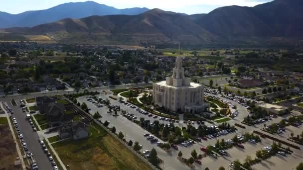 Aerial View Church Jesus Christ Latter Day Saints Temple Payson — Video