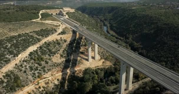 Aerial Footage Highway Bridge Bosnia Herzegovina — Vídeo de stock