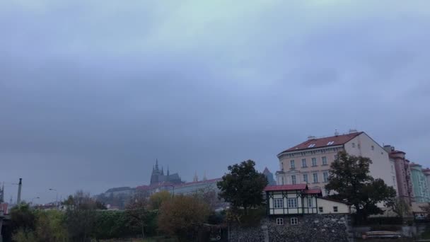 Scenic Hilltop View Vitus Cathedral City Prague Czech Republic — Vídeo de Stock