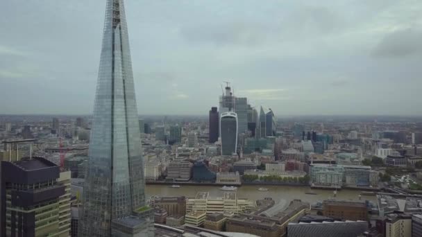 Aerial View Downtown London Including Shard — Stockvideo
