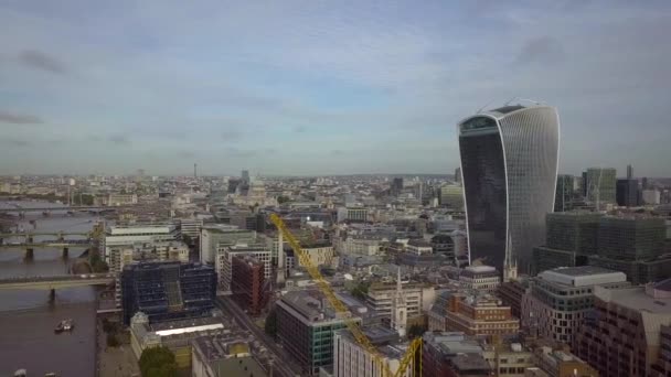 Vista Aerea Panoramica Del Centro Londra Incluso Tamigi Shard — Video Stock