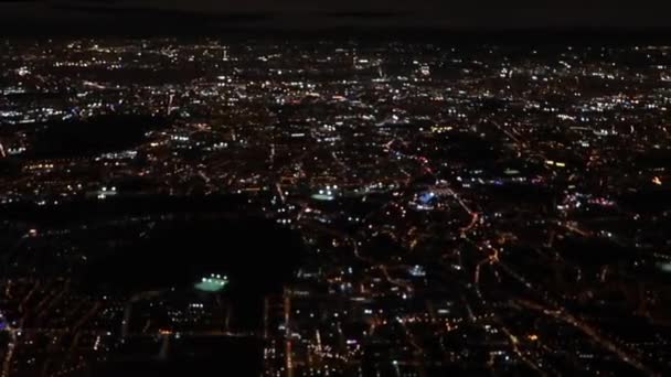 Luzes Cidade Noite Partir Uma Vista Janela Plana — Vídeo de Stock