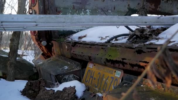 Retro Pennsylvania Rear Number Plate Rusting Old Truck Symbol American — ストック動画