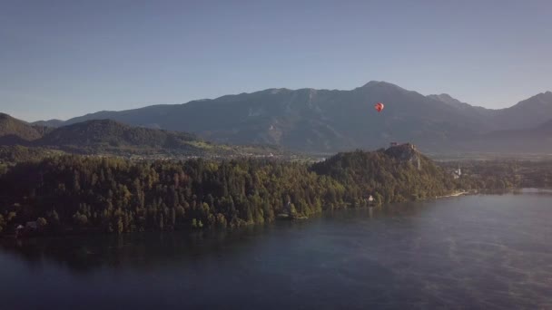 Hot Air Balloon Lake Bled Slovenia Cinematic Drone Footage — 비디오