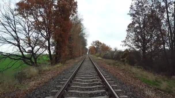 Railway Line Middle Nowhere — Vídeos de Stock