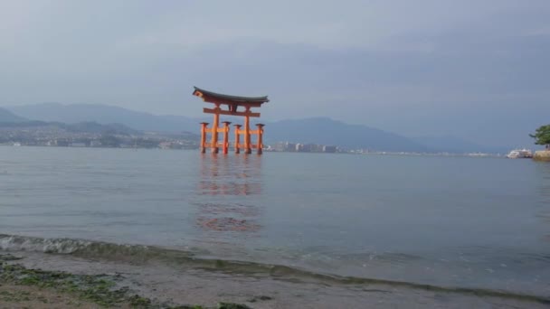 Miyajima Main Tori Sea View Sunset — Stockvideo