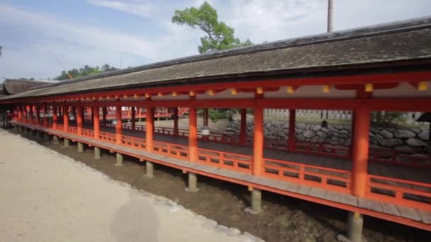 Itsukushima Shrine Walking Out View Temple — Stockvideo