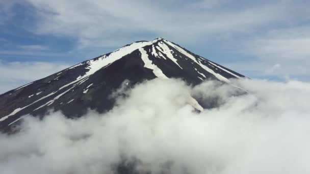 Aerial View Top Mount Fuji Clouds — Stockvideo