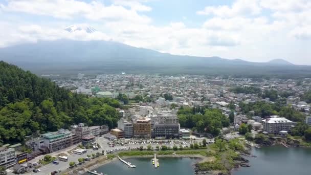 Aerial View Mount Fuji Minamitsuru Kawaguchi Sea — 비디오