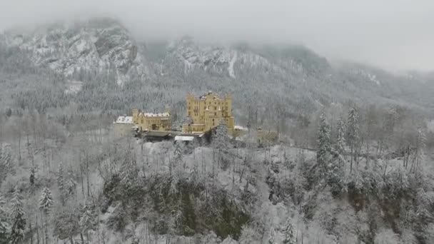 Aerial View Hohenschwangau Getting Altitude While Flying — 비디오