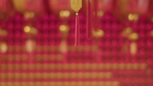 Lantern Hanging Roof Buddhist Temple Taiwan — Stock video