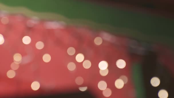 Красивый Рождественский Свет Дующий Сверкающий Ночью Освещающий Улицы Меца Франции — стоковое видео