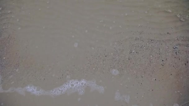 Baltic Sea Making Bubbles While Playing Sand — Stock video