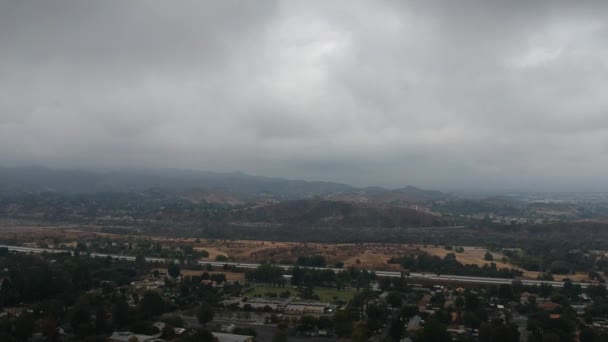 Aerial Drone Footage 210 Freeway Wheatland Sylmar California Surrounding Area — Video
