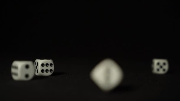 Other Viewed Horizontally Throwing Dices Random Outcomes — Stockvideo