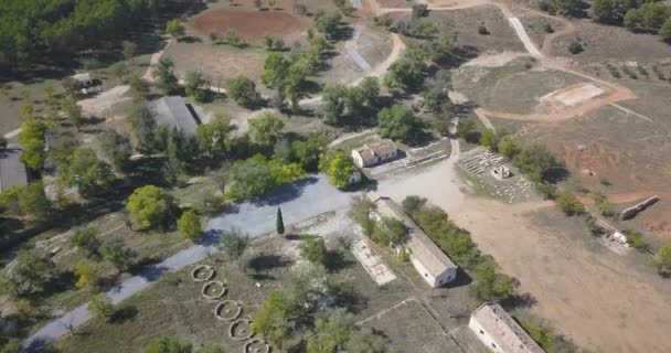 Aerial View Old Army Facilities Barracks Firing Range Abandoned — ストック動画