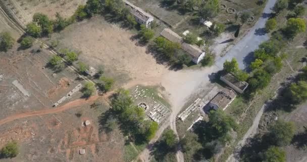 Aerial View Old Military Facilities Barracks Firing Range — Stockvideo
