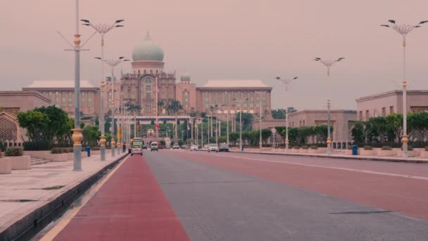 Evening Timelapse Malaysia Prime Minister Office Putrajaya City Cars Moving — 비디오