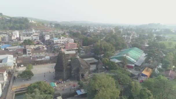 Aerial View Trimbakeshwar Shiva Temple Captured Drone Camera One Twelve — Stockvideo