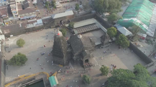 Aerial View Trimbakeshwar Shiva Temple Captured Drone Camera One Twelve — Stockvideo