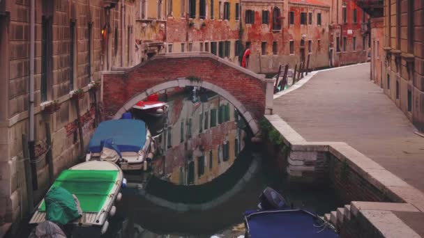 Cinemagraph Water Canal Famous Italian City Venice Moving Beautiful Old — Stock video