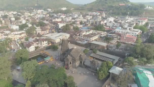 Aerial View Trimbakeshwar Shiva Temple Captured Drone Camera One Twelve — Stockvideo