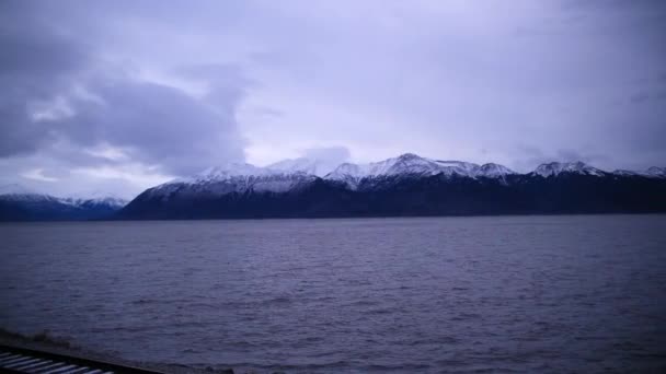Water Mountains Seward Alaska — Stock video