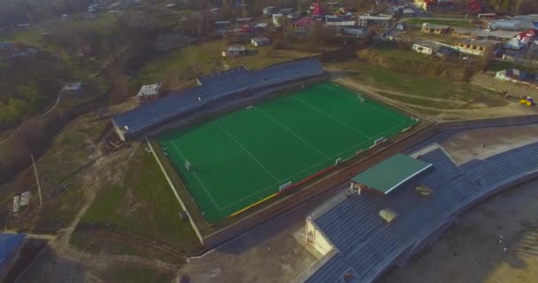 Hockey Stadium Aerial View Beautiful Town — Vídeo de stock