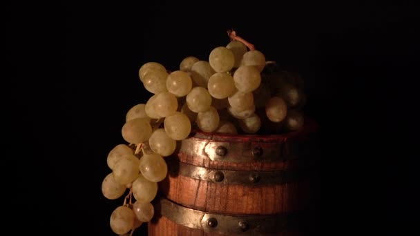 Closer View Backward Rotating Wine Barrel Grape — Wideo stockowe