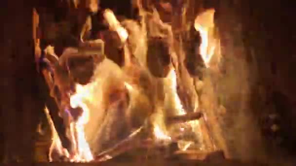 Fire Wood Stove Slowmotion — Αρχείο Βίντεο