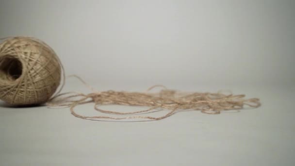 Bit More Stranger Movement Skein Moving Natural Grey Background — Stockvideo