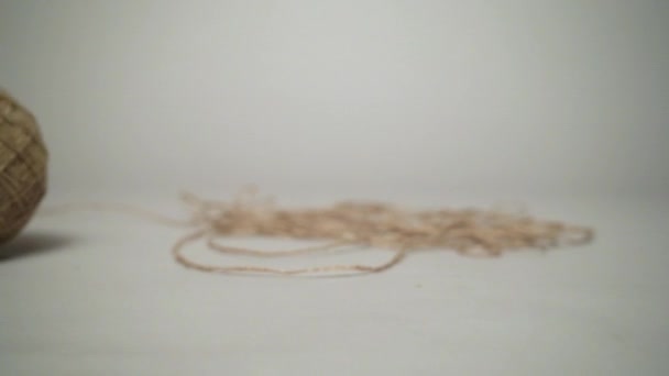 More Precise Movement Skein Moving Natural Grey Background — Stok Video