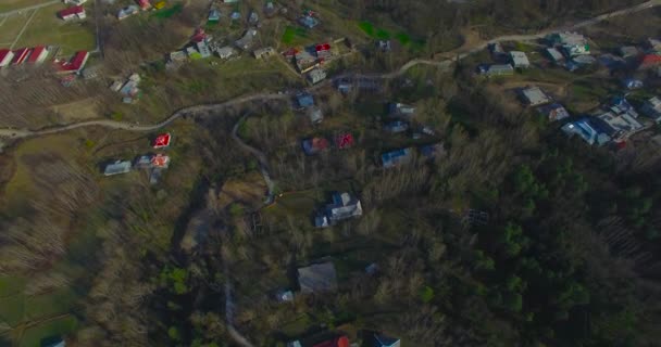 Aerial View Beautiful Town Hills — Vídeos de Stock