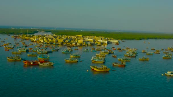 Ireland Aerial View Ships Boats Container — Video