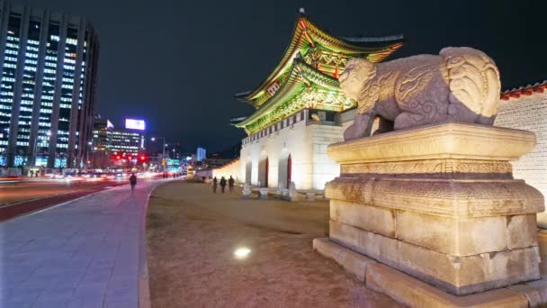Güney Kore Deki Gyeongbokgung Sarayı — Stok video