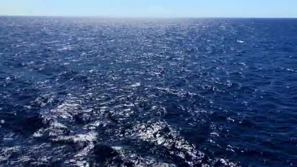 Caribbean Waters Roll Its Deep Blue Color Segment — Vídeos de Stock